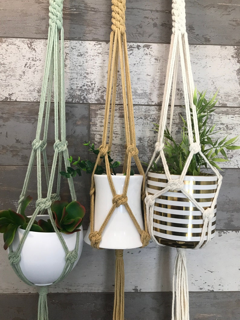 Ceiling Plant Hanger Macrame Ceiling Hanger Crown Knot Etsy Canada