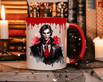 Booklover Shakespeare Gothic Villain Ceramic Coffee Mug, 11oz, Great Gift for Valentines Day and Halloween