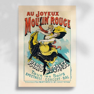 Moulin Rouge Au Joyeux French Advertising Vintage Print | - A3 A4 A5 A6 Poster