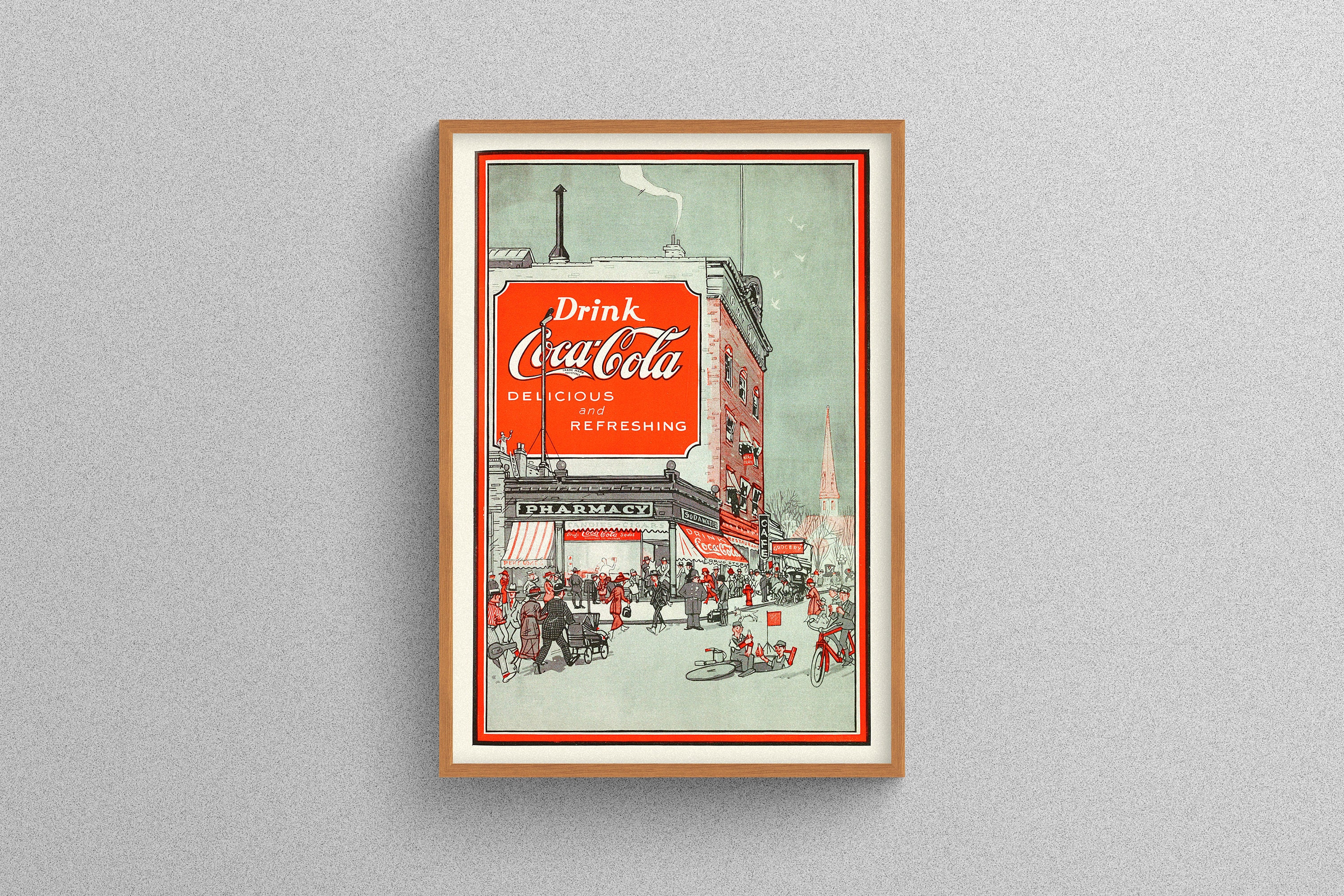 Vintage Coca Cola Advertising 3 Colour Print - A3 A4 A5 A6 Poster for Collectors & Enthusiasts - Classic American Coke Art