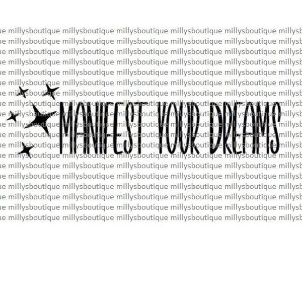 Manifest your dreams JPEG SVG, Mirror Decal, Rearview Decal, Cute Decal, Simple Decal, Decal, Manifest your dreams Decal, Up Lift SVG