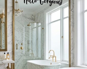 Hello Gorgeous Decal, Mirror/Rearview Sticker (Digital File)