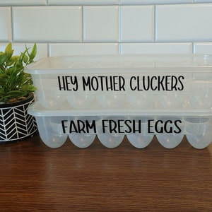 Labeled Plastic Egg Container, Kitchen Organizer Egg Holder, Restocking Stocking, Egg Carrier, Egg Buddy, Fridge Organizer, Country Living