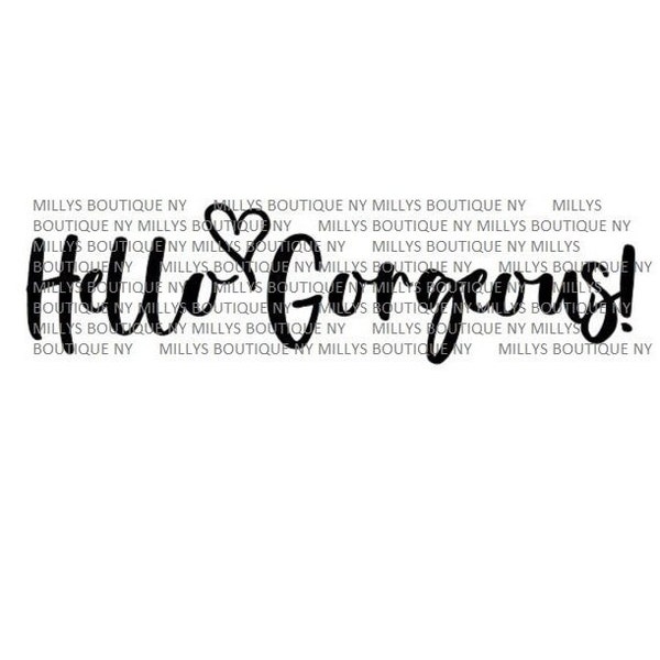 Hello Gorgeous JPEG SVG, Mirror Decal, Rearview Decal, Cute Decal, Simple Decal, Hello Decal, Gorgeous Decal, Self esteem Decal, Up Lift SVG