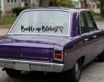 Buckle Up Bitches SVG Decal, Rearview Mirror (Digital File)