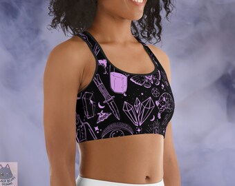 Dolphin Gothic Witch Sports Bra