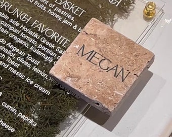 Travertine Stone Acrylic Place Card Settings, Acrylic place names,  Wedding place names, wedding place card settings