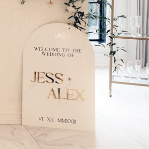3D Wedding Welcome Sign Gold Mirror |Minimalist Modern Signage | Wedding Signage Welcome Sign | Acrylic Wedding Sign | Mirror welcome sign