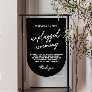 3D Acrylic Wedding Unplugged Wedding Sign | Ceremony Sign | No Phones and Cameras | Gold Mirror Acrylic | Wedding Signage