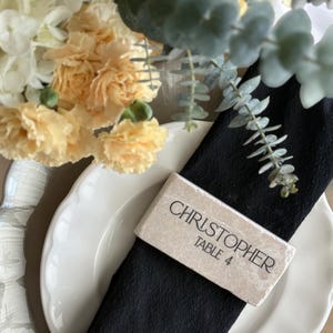 Travertine Stone Place Card | Acrylic Wedding Place Name | Matte Finish image 2