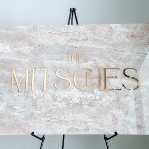Faux Stone Wedding Welcome Sign | Minimalist Modern Signage | Travertine Wedding Signage Welcome Sign | Acrylic Wedding Sign