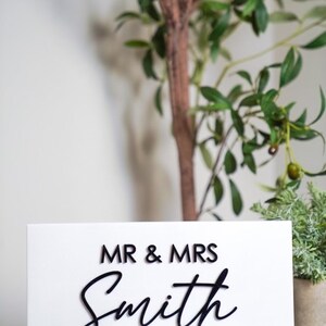 3D Acrylic Marble Stone Sign | Mr and Mrs Sweetheart Table Sign ...