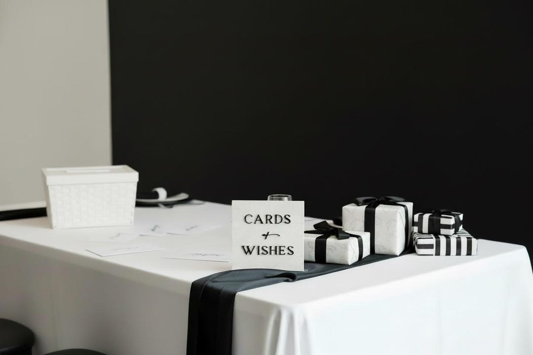 Marble 3D Cards and Wishes Table Sign | Wedding Sign | Modern Wedding ...