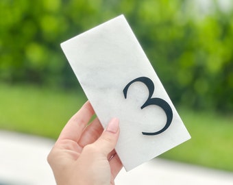 3D Marble Stone Table Numbers | Wedding Unique Signage | Custom Layered Decor | Table Numbers | Tablescape Decor | Natural Marble