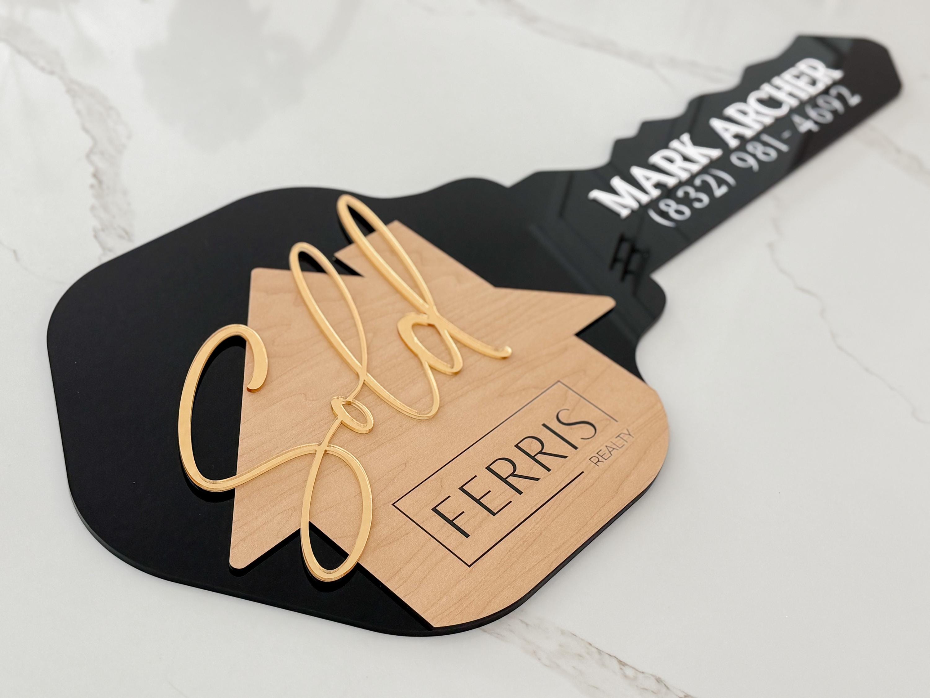Rectagle Realtor Key Personalized Realtor Key With Logo | Closing Realty | House Sold ...