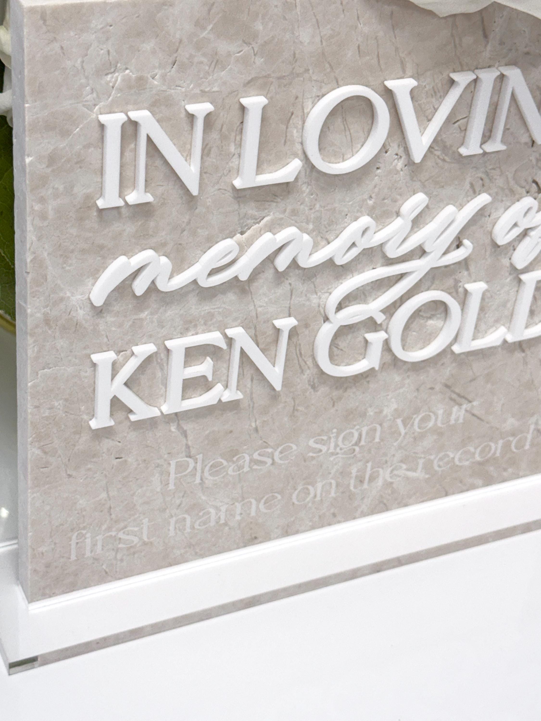 Mwmory Sign Memorial Sign | in Loving Memory Wedding Sign | White Marble Memorial ...