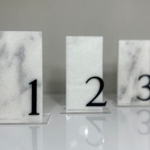 3D Marble Stone Table Numbers | Wedding Unique Signage | Custom Layered Decor | Table Numbers | Tablescape Decor | Natural Marble