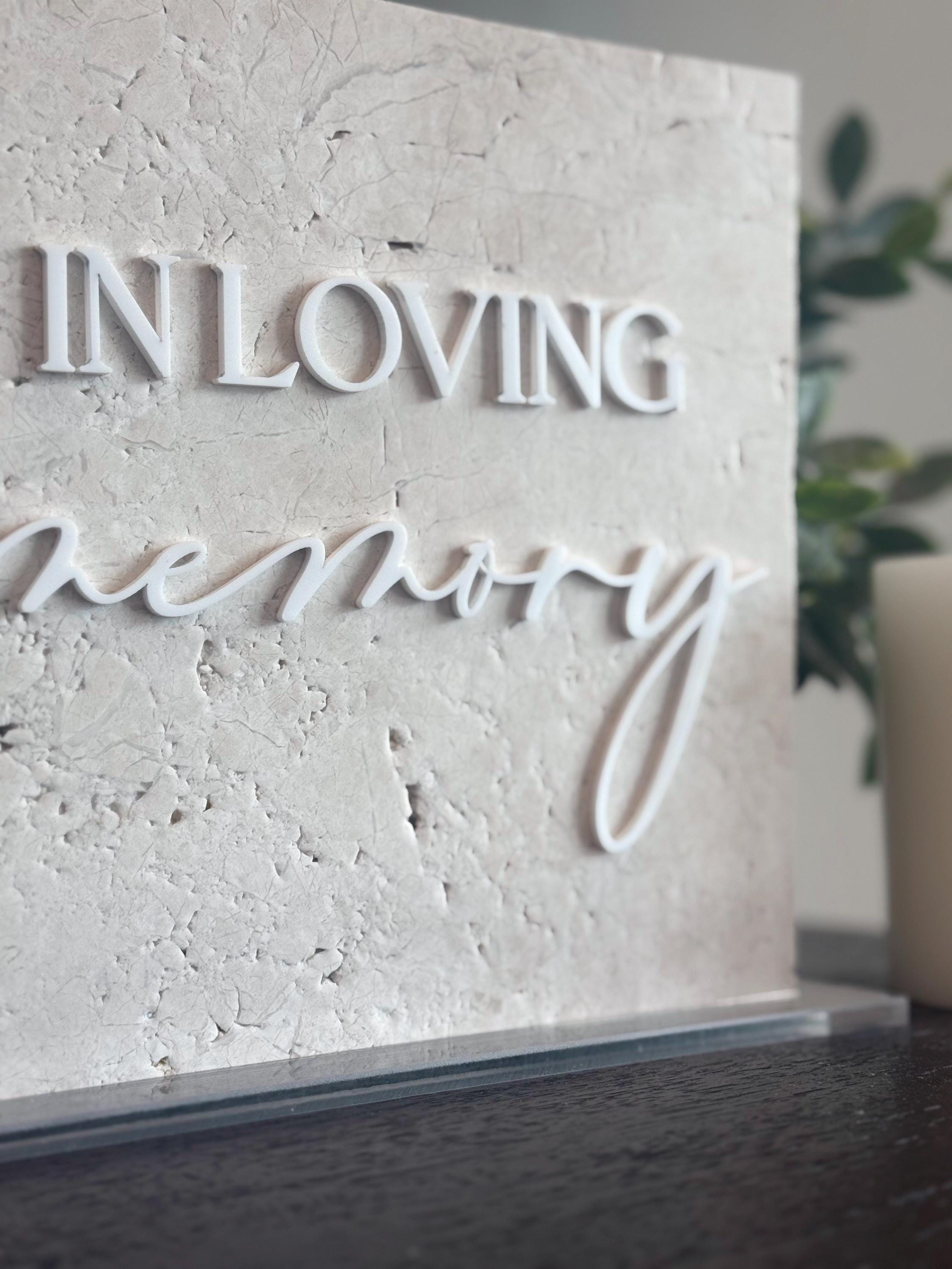 Marble 3D in Loving Memory Table Sign | Modern Wedding Decor | Favor ...