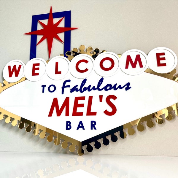 Acrylic Las Vegas Sign | 3D Layered Sign | Welcome to Fabulous Las Vegas | Personalized Sign | Handmade Personalized Gifts | Wall Decor