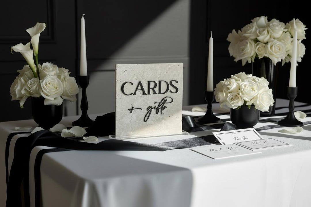 Marble 3D Cards and Gifts Table Sign | Wedding Sign | Modern Wedding ...