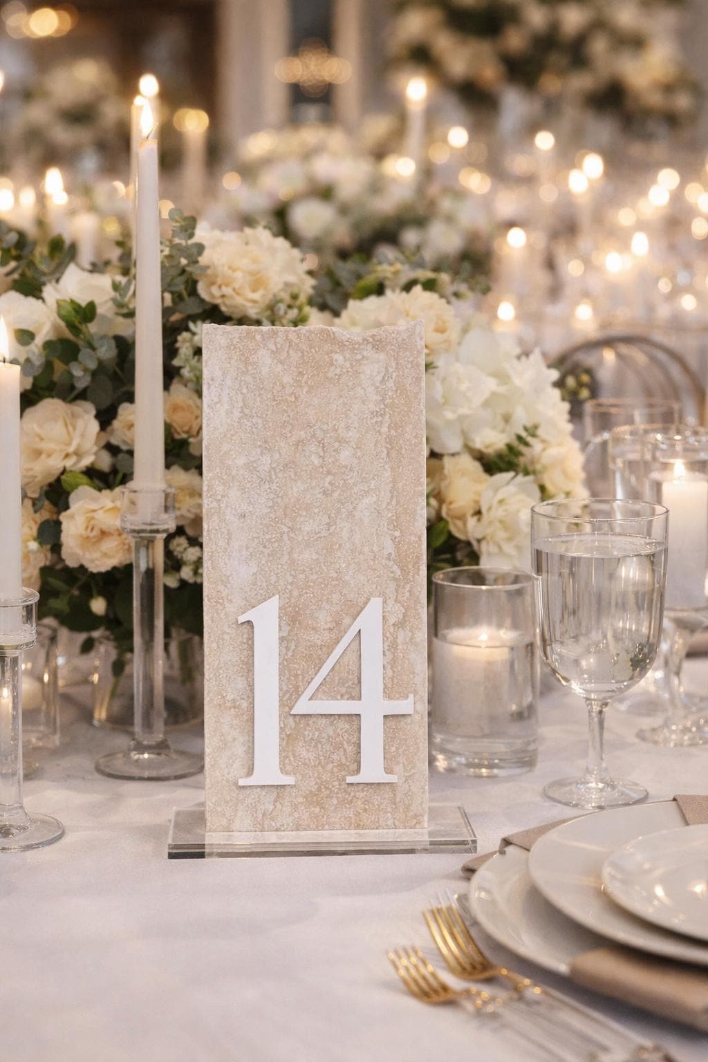 3D Travertine Stone Table Numbers | Wedding Unique Signage | Custom ...
