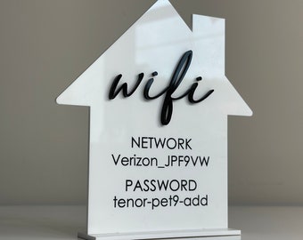 3D Wifi Acrylic Sign with Stand | Username and Password Sign | Home Decor Sign | Free Wifi Sign | Custom Wifi Sign | Wifi Sign for Guests