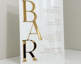 3D Acrylic Bar Sign | Wedding Unique Signage | Mimosa Layered Decor | Menu sign | Drink Sign | Wedding Reception Decor