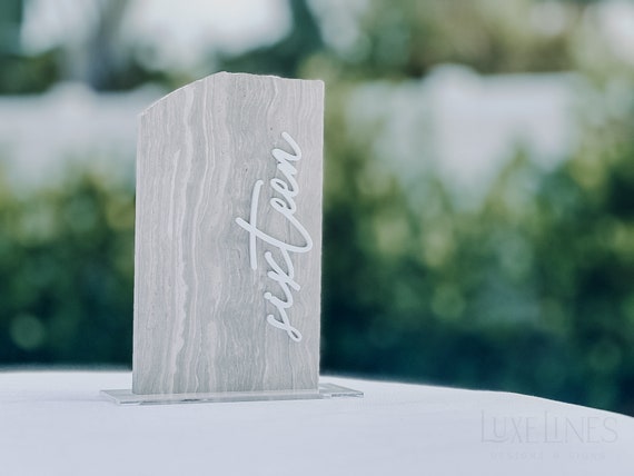 Stone Table Numbers | Marble Table Numbers | Wedding Table Numbers | Modern Wedding Decor | Tablescape Decor | Wedding Signage