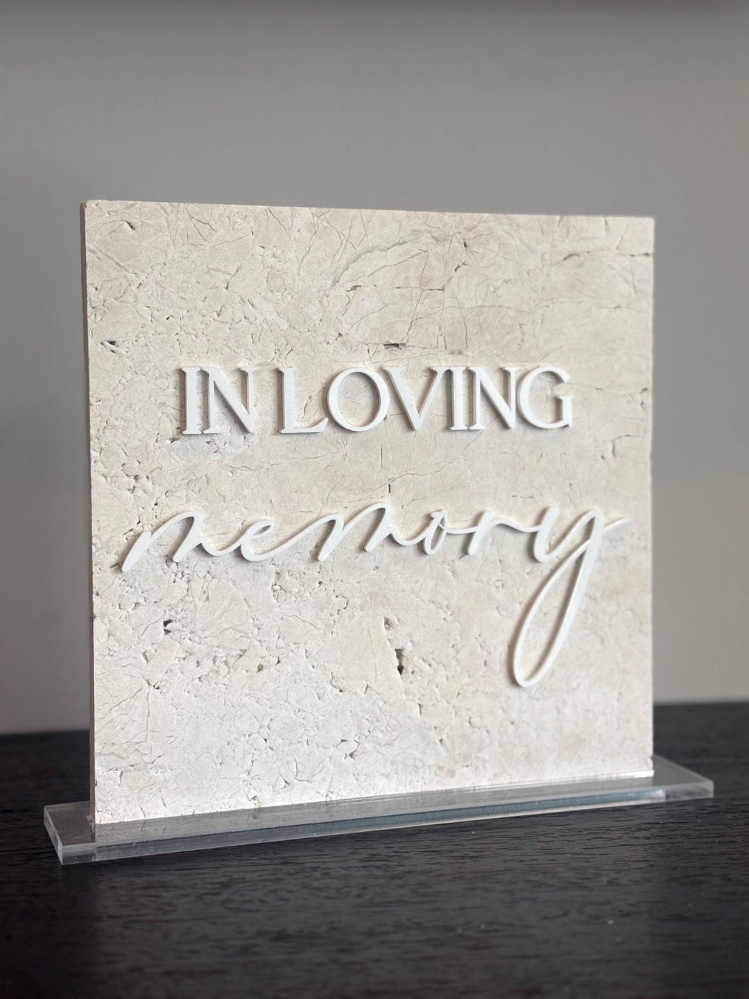 Marble 3D in Loving Memory Table Sign | Modern Wedding Decor | Favor ...