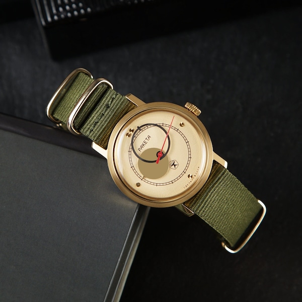 Wrist watch Raketa Copernicus, Mechanical watch, Unique rare watch, Montre watch, Gift for men, very rare gift for men, moon watch