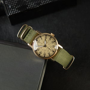 Orologio vintage da uomo Pobeda Aviation, orologio pilota, regalo per gli uomini, orologio meccanico, regalo per lui, orologio militare, regalo per la festa del papà Green Nylon