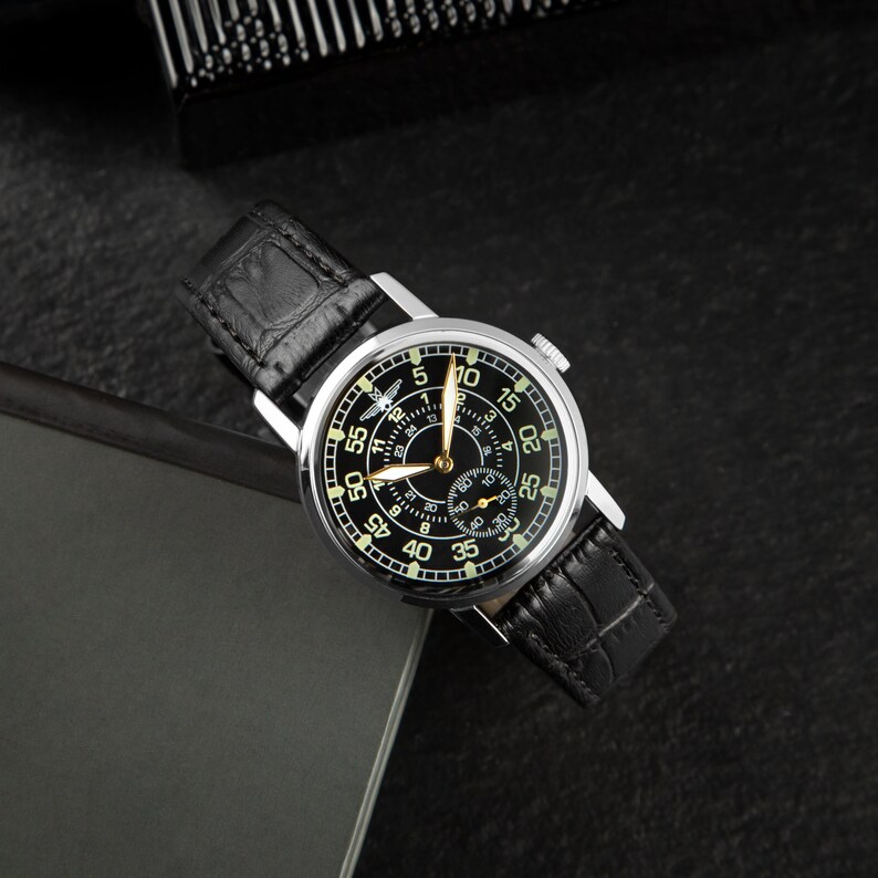 Rare Vintage Pilot Mens Wrist Watch Pobeda Aviation, Gift for Men