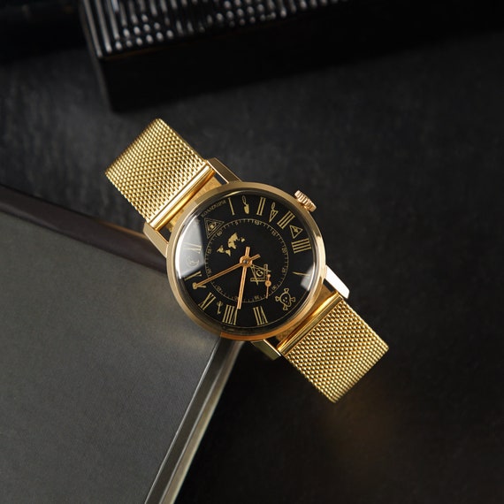 Masonic unisex wrist watch, gift for men, gift fo… - image 2