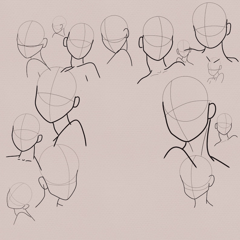 Face Drawing Template Procreate Stamps Etsy Face Drawing Template Procreate Stamps Etsy