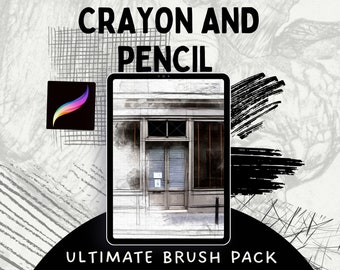 20+ Ultimate Crayon and Pencil Brush Pack, DIGITAL BRUSHES, Boho PROCREATE Stamp, Charcoal Procreate Sketching And Chalk Brush