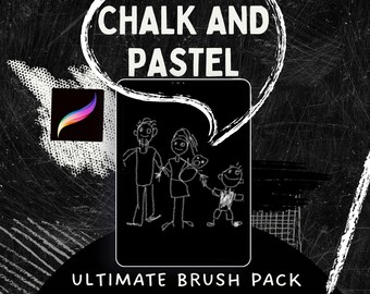 12+ Chalk and Pastel, DIGITAL BRUSHES, Boho PROCREATE Stamp, Charcoal Procreate Sketching And Chalk Brush Stamp, Digital Download