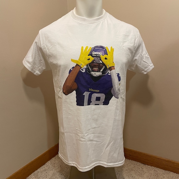 1/1 Justin Jefferson Minnesota Vikings Short Sleeve Shirt White Tshirt