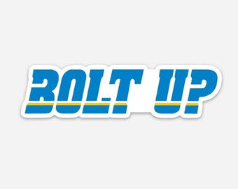 Bolt Up Los Angeles Chargers Vinyl Sticker (white border)