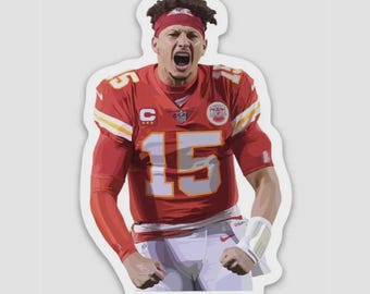 Patrick Mahomes Kansas City Chiefs Vinyl Sticker Flex (white border)