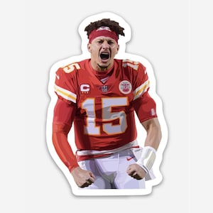 Patrick Mahomes Kansas City Chiefs Vinyl Sticker Flex (white border)