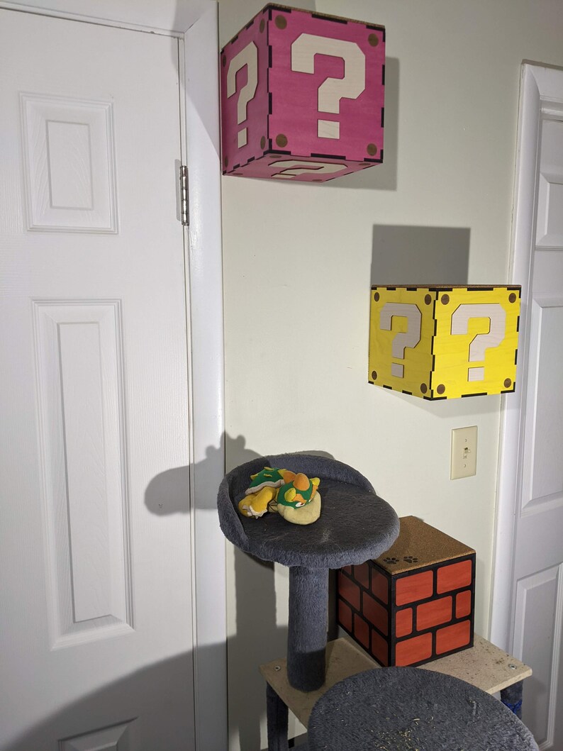 Super Mario Block Floating Shelf System Home Decor, Game Room, Mario