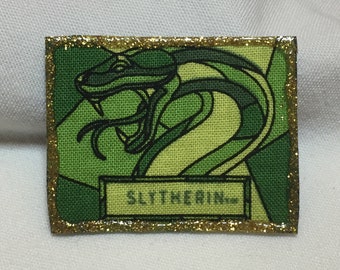 Green and Black Snake pin made from Licensed Fabric