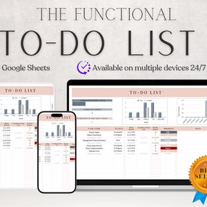 Task Tracker Spreadsheet To-Do List Google Sheets Template Task Planner Template Productivity Spreadsheet Daily Task Management Checklist