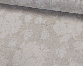 Baumwolle beige mit eingewebten Rosen, 0,50 Meter