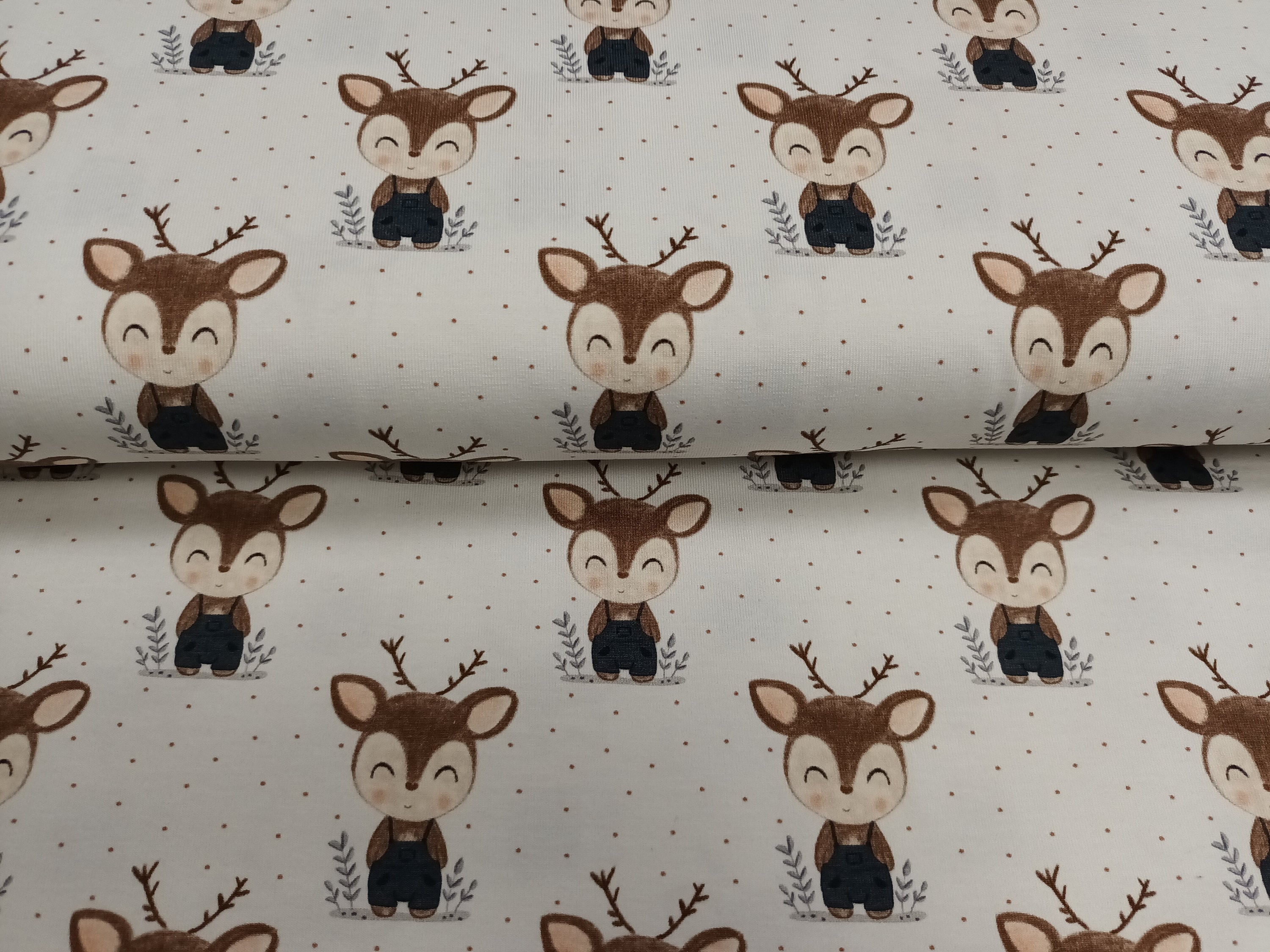 Hirsch Elch Jersey Stoff Baumwollstoff Popeline Digitaldruck Hirsch Elch  Wildschwein Reh 1,50m - Main Image