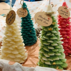 Kerstboomkaars | Kaars etherische olie ｜Kerstkaars | Kerstcadeau | Sojawaskaars | Geurkaars | Kerstdecoratie