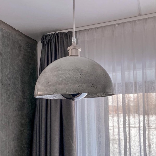 Great gift. Concrete pendant lamp. Concrete lamp. Handmade gift. Lighting.