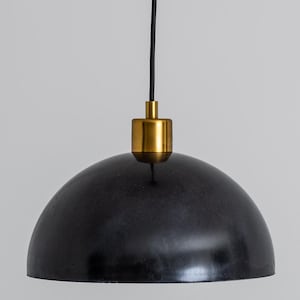 Concrete Pendant Lamp. Modern Lighting. Dome Lamp Style. 100% Handcrafted. Different sizes. Black Lamp.