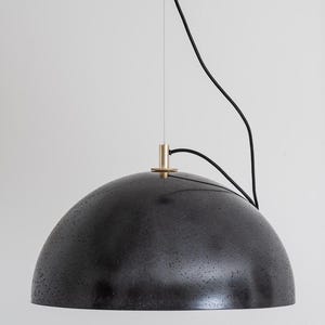 Large Concrete Pendant Lamp. Modern and Unique Lighting. Dome Lamp Style. 100% Handcrafted. Different sizes. Black Lamp.