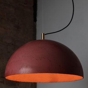 Burgundy Bordeaux Lamp. Concrete Pendant Lamp. Unique Design Lamp. Kitchen lighting